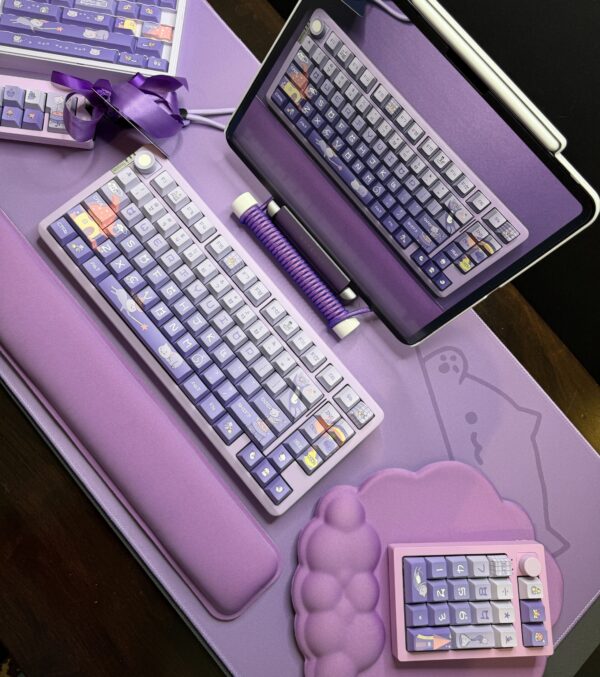 The Purrfect Purple Cat Theme Mechanical Keyboard Full Set - Image 11
