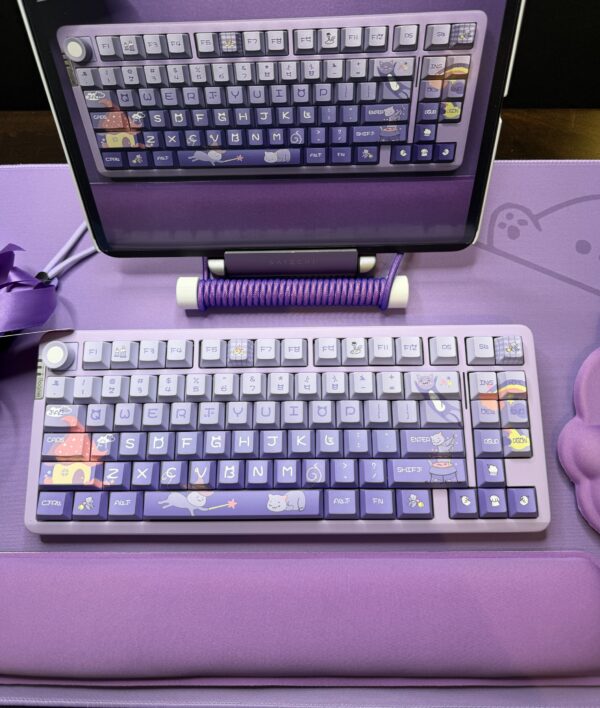 The Purrfect Purple Cat Theme Mechanical Keyboard Full Set - Image 12
