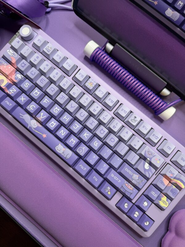 The Purrfect Purple Cat Theme Mechanical Keyboard Full Set - Image 17